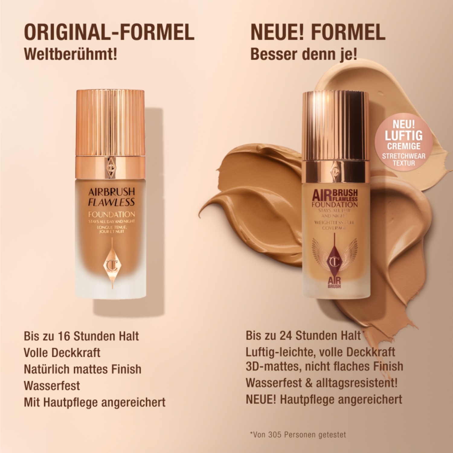 Тональный крем для лица airbrush flawless Charlotte Tilbury, 11 - warm, объем 30 мл — фото 3