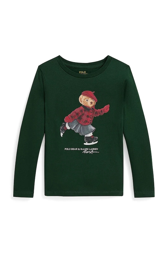 

Детская хлопковая кофта с длинным рукавом Polo Ralph Lauren, зеленый