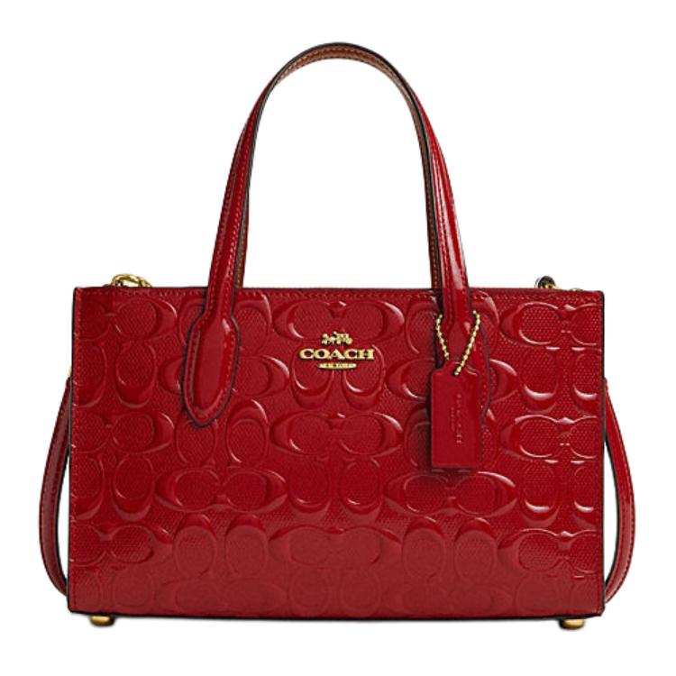 

Кожаная сумка-тоут Nina, шопер, дамская сумка среднего размера красный COACH