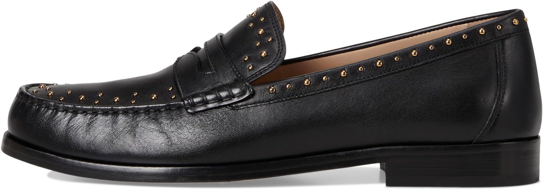 Лоферы Cole Haan Women's Lana Lux Penny Loafers Remastered, Black Suede/Gold Studs — фото 4