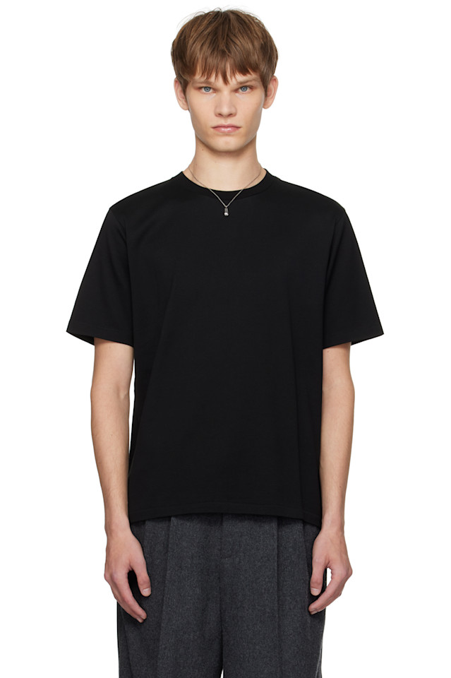 

Футболка с блестящей плетеной отделкой Auralee, черный