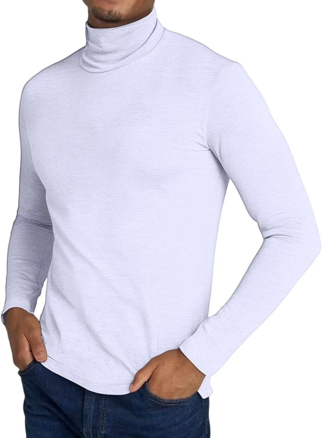 

Ymosrh мужская футболка с воротником-стойкой, длинный рукав, Stretch, S-2XL