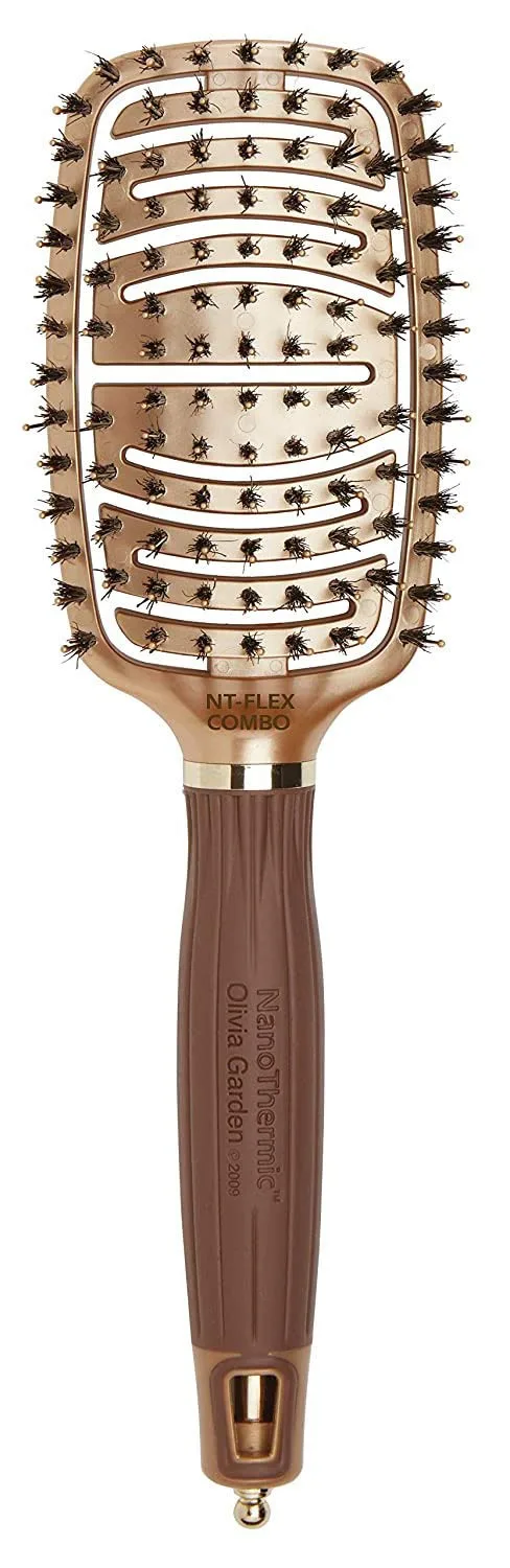 Расческа для волос Olivia Garden NanoThermic Ceramic + Ion Flex с плотным прилеганием к коже головы и вентиляцией Комбо