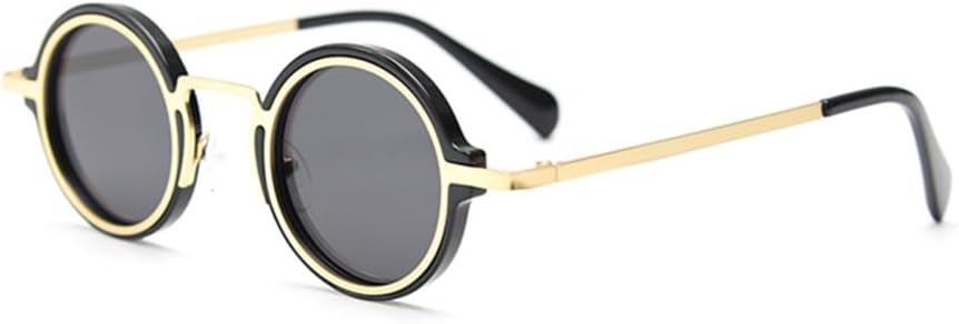 

поляризованные солнцезащитные очки в стиле ретро для женщин, панк-стиль, металлические круглые солнцезащитные очки, винтажные мужские, леопардовый принт, зеленый, UV400 generic, Black Gold Frame