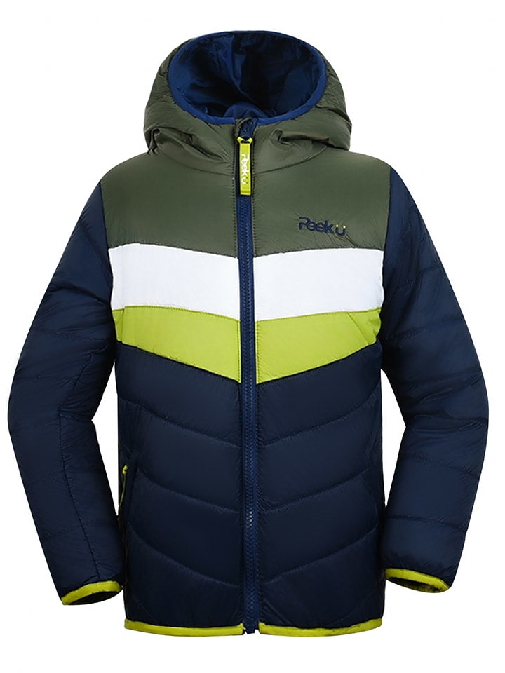 

Peek U Стеганая куртка "Baz" на все сезоны, темно-синего/хаки/белого цвета