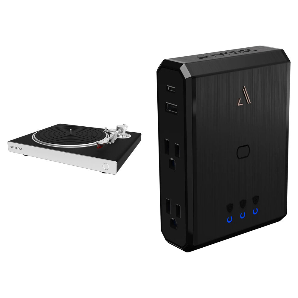 

Проигрыватель виниловых пластинок Victrola Hi-Res Carbon Bluetooth Turntable & Austere 4-Outlet