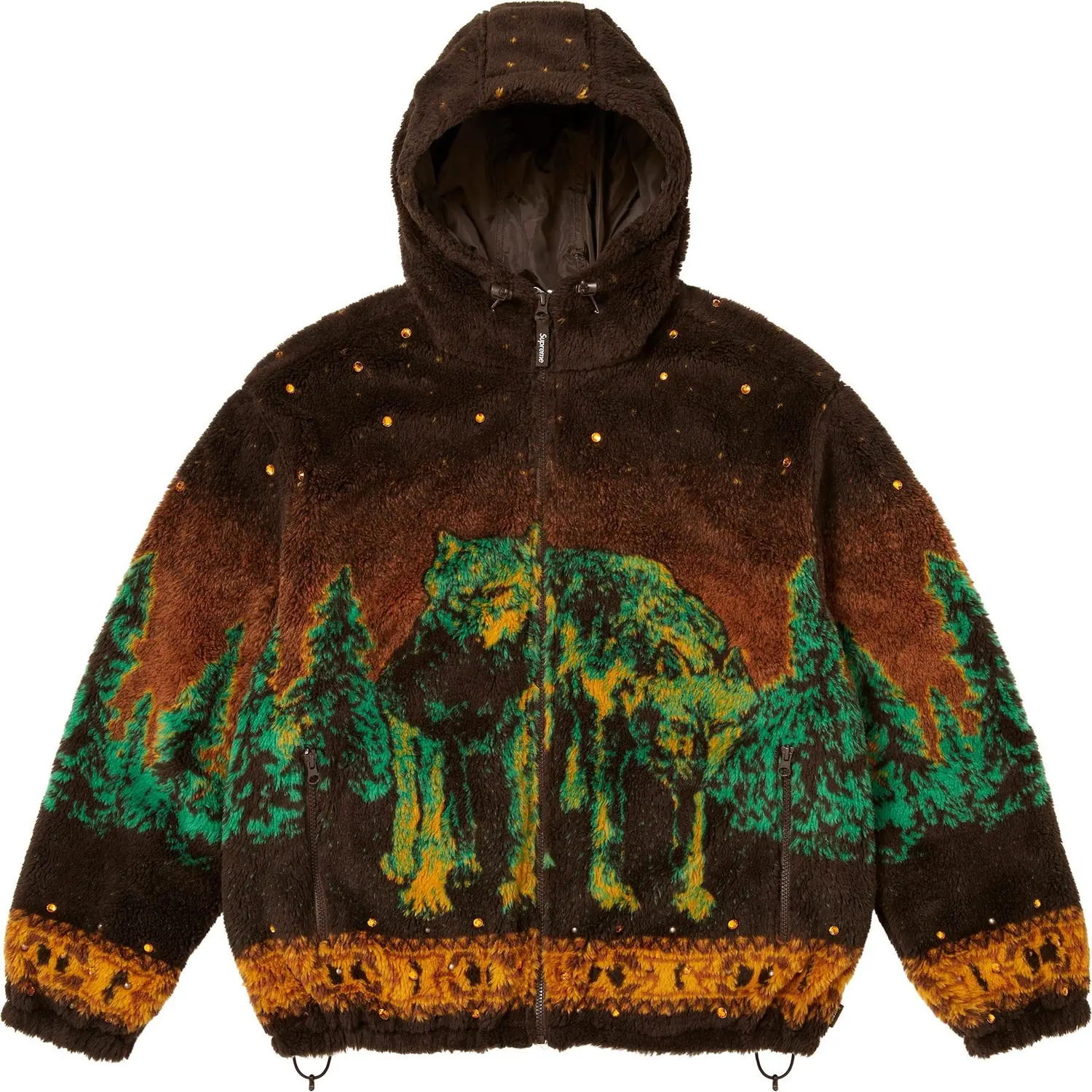 Двусторонняя флисовая куртка с капюшоном x Bb Simon FW25 НЕДЕЛЯ 15, унисекс Supreme, черный — фото 4