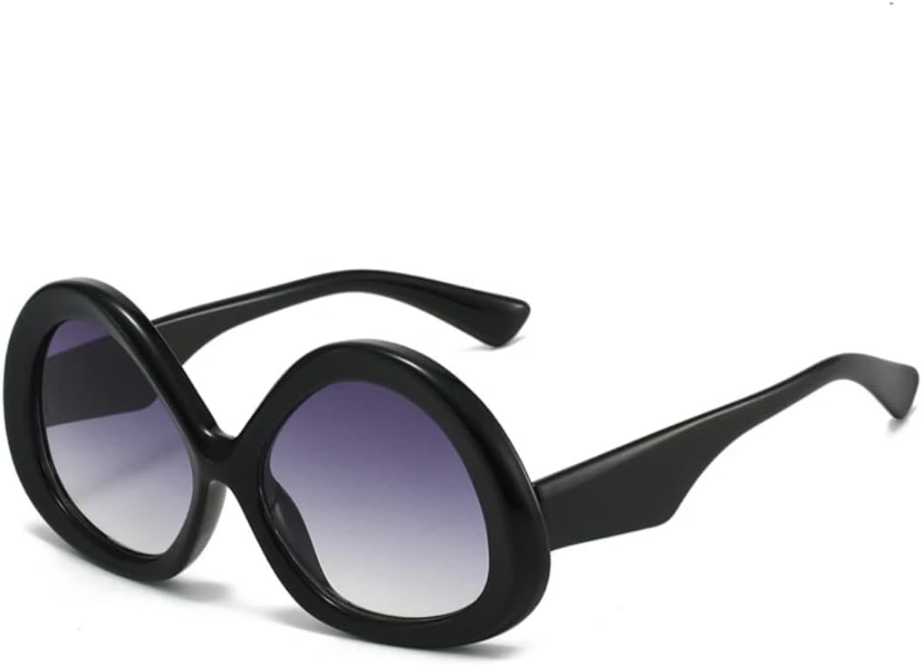 

Солнцезащитные очки для мужчин и женщин - защита UV400 - овальные градиентные линзы в стиле панк для занятий спортом на открытом воздухе и вождения DSVIGF, Black Gray Gradient