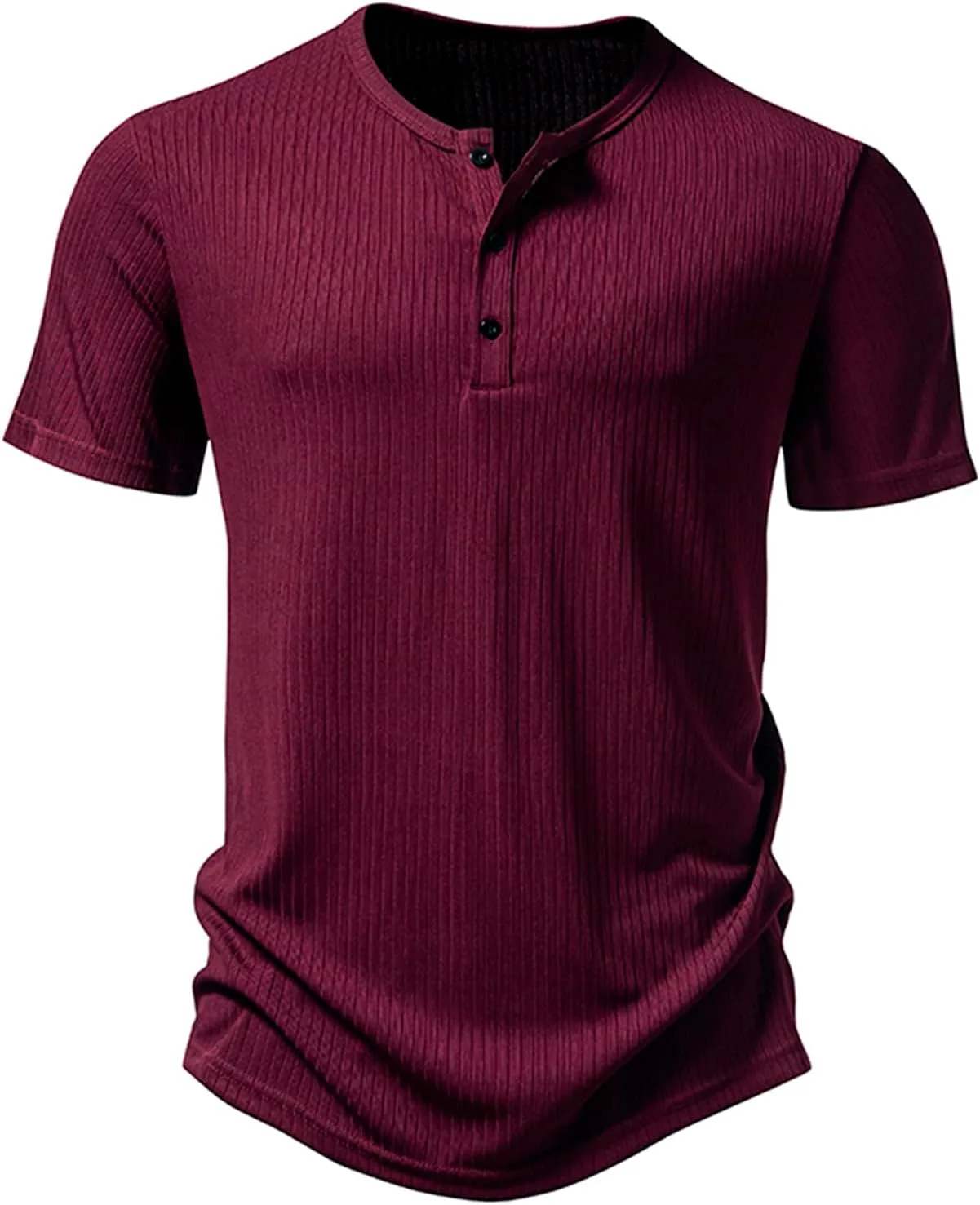 Мужская футболка Henley с коротким рукавом, Slim Fit