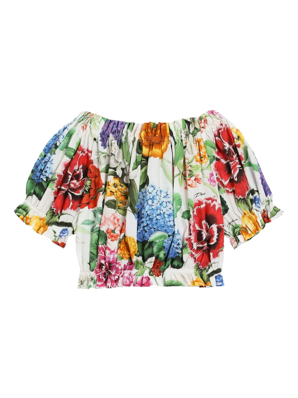 Блузка с цветочным принтом Dolce & Gabbana Kids, белый — фото 2