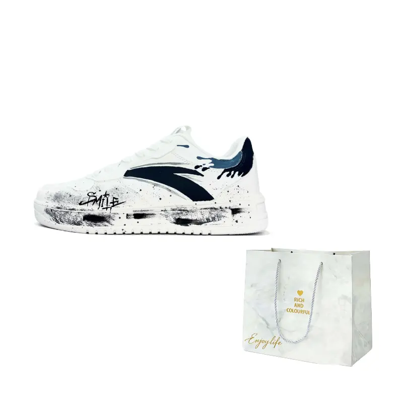 

ANTA Легкие и износостойкие низкие кеды Easy Venom из искусственной кожи унисекс черно-белые