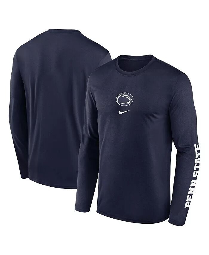 

Футболка мужская темно-синяя Penn State Nittany Lions Primetime Center Lockup Two-Hit Legend с длинным рукавом Nike