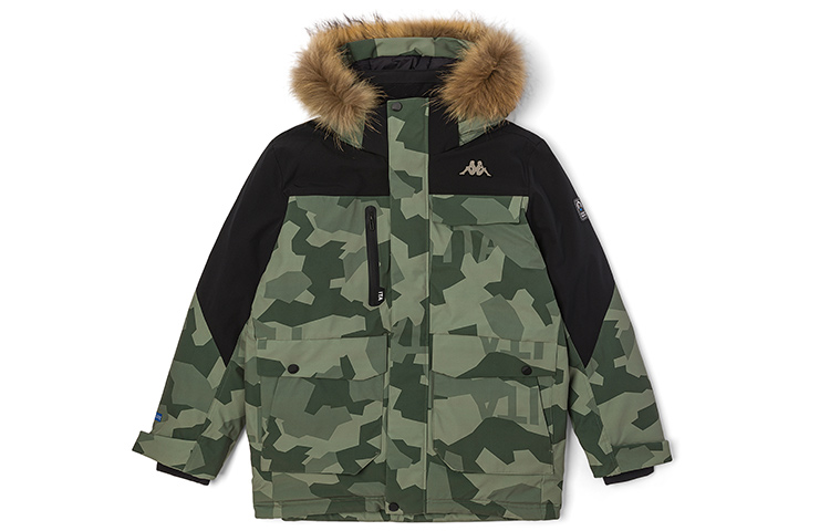 

Kappa Мужская пуховая куртка, Stone Square Gray Print-1114P