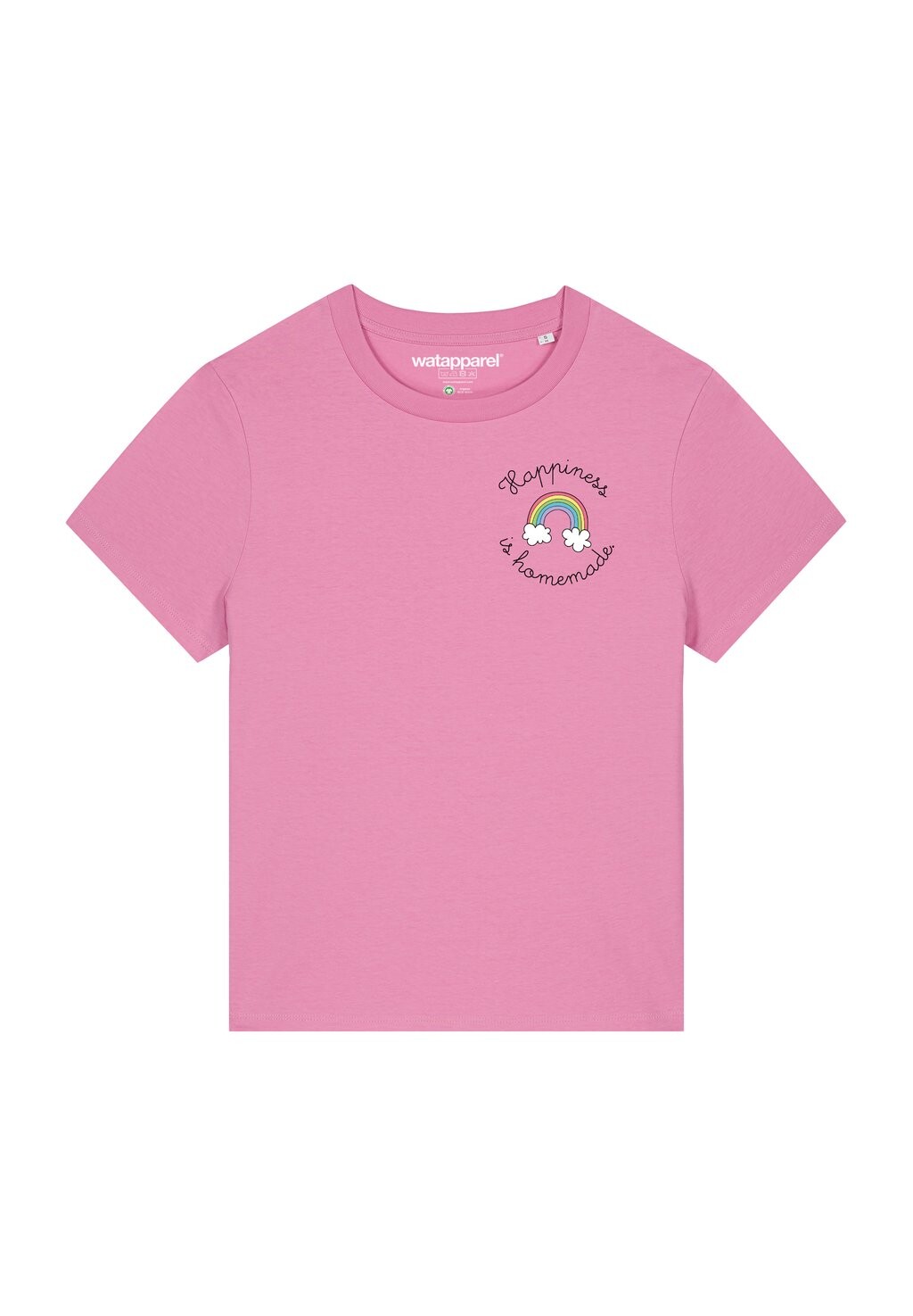 

Футболка с принтом HAPPINESS IS HOMEMADE watapparel, светло-розовый