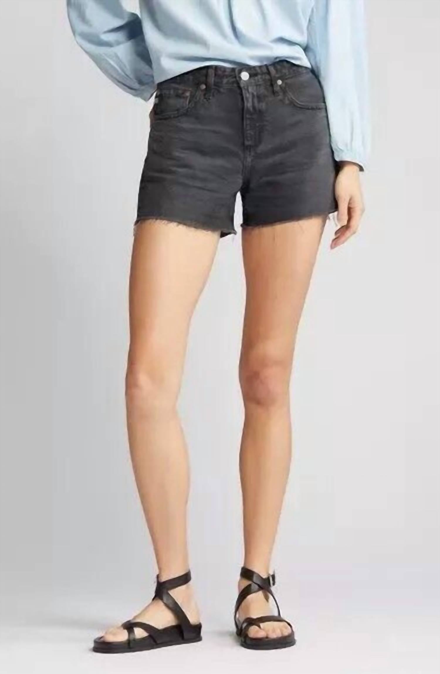 

Короткие шорты Hailey Cut-Off Ex Boyfriend Raw Hem In Black AG Jeans