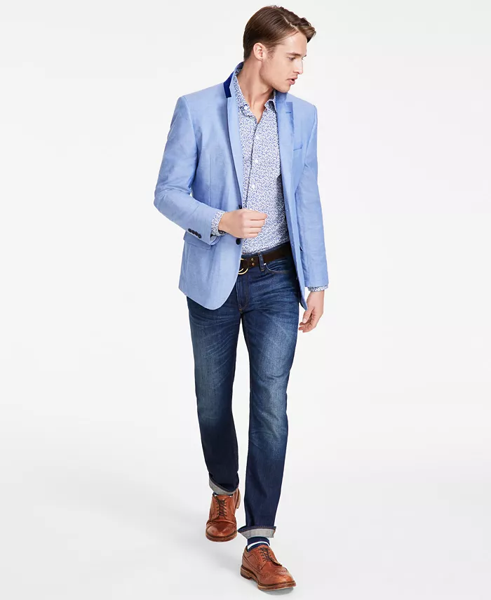 

Мужской спортивный пиджак Modern-Fit из шамбре Nautica, синий