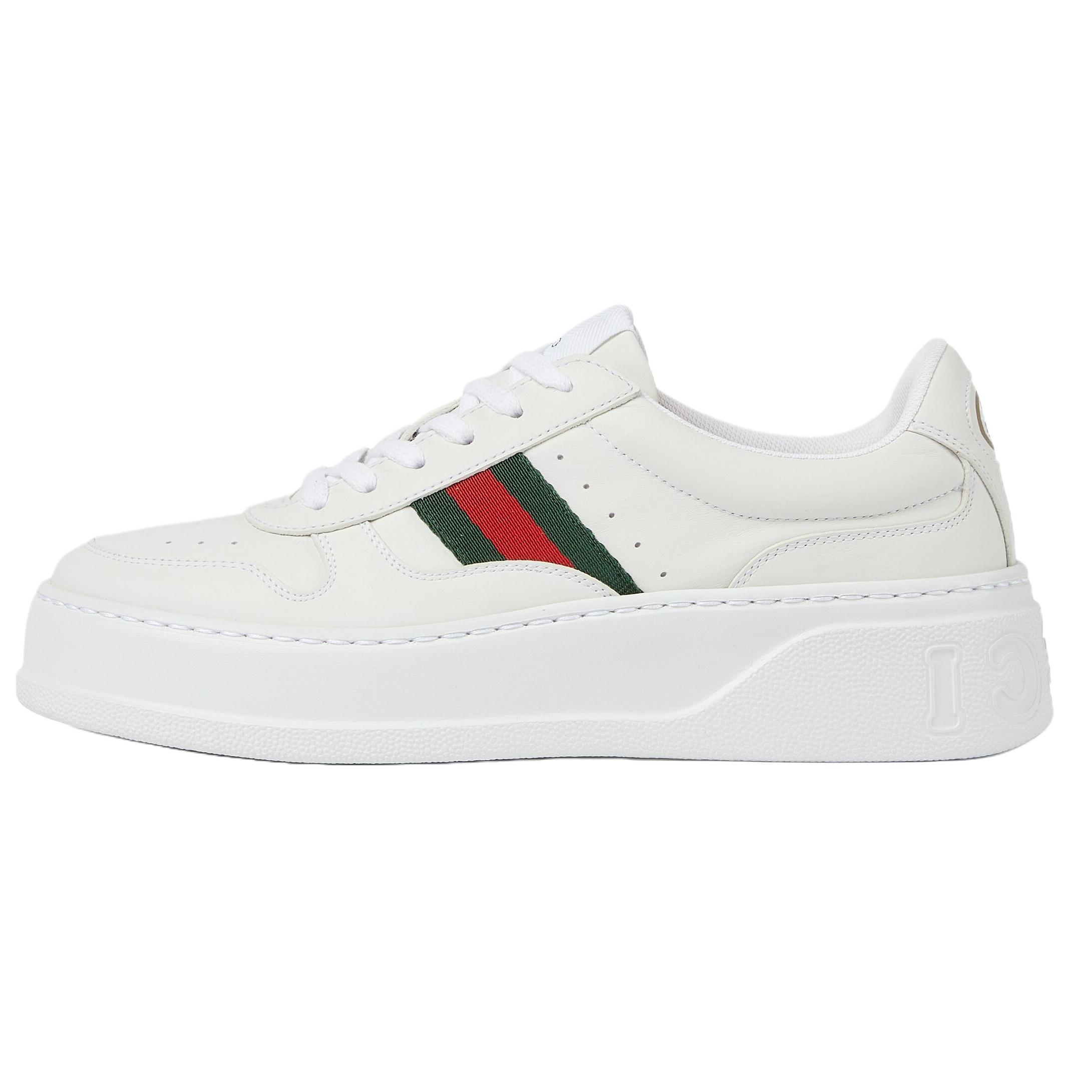 GUCCI Низкие женские белые скейтерские кроссовки