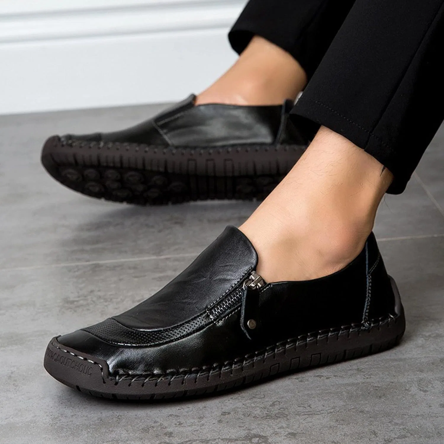 Мокасины кожаные, Loafers, черный — фото 2