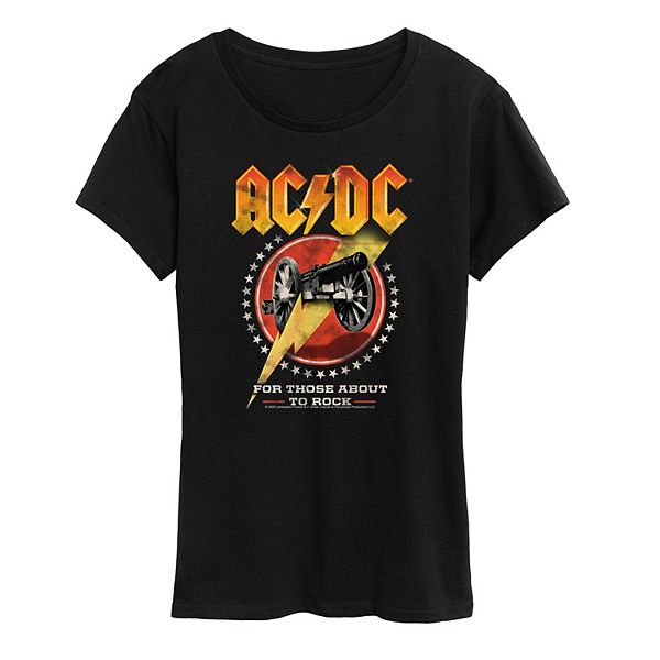 

Женская футболка acdc for those about to rock Licensed Character, Black