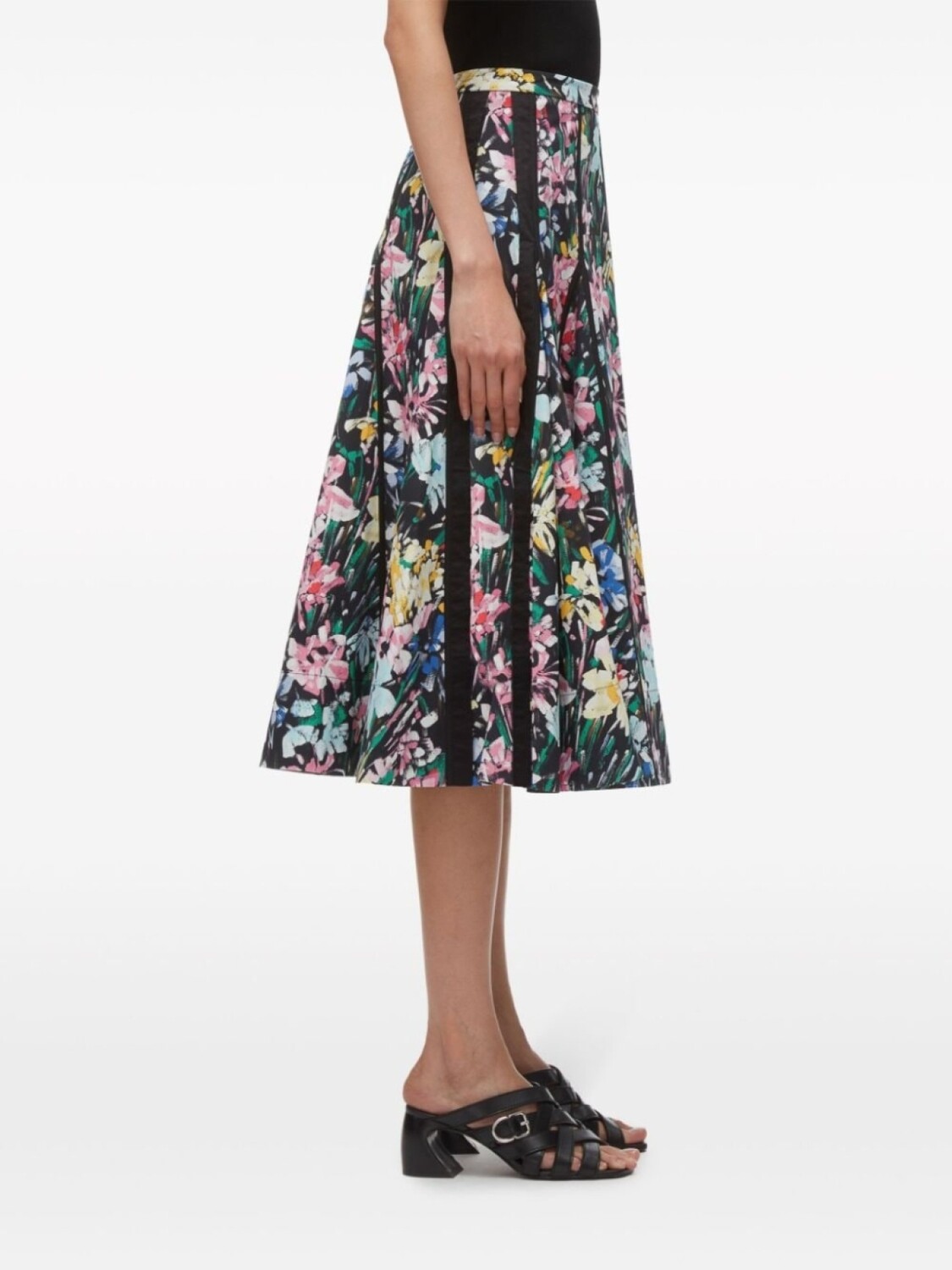 

Юбка миди Flowerworks Godet с цветочным принтом 3.1 Phillip Lim, черный