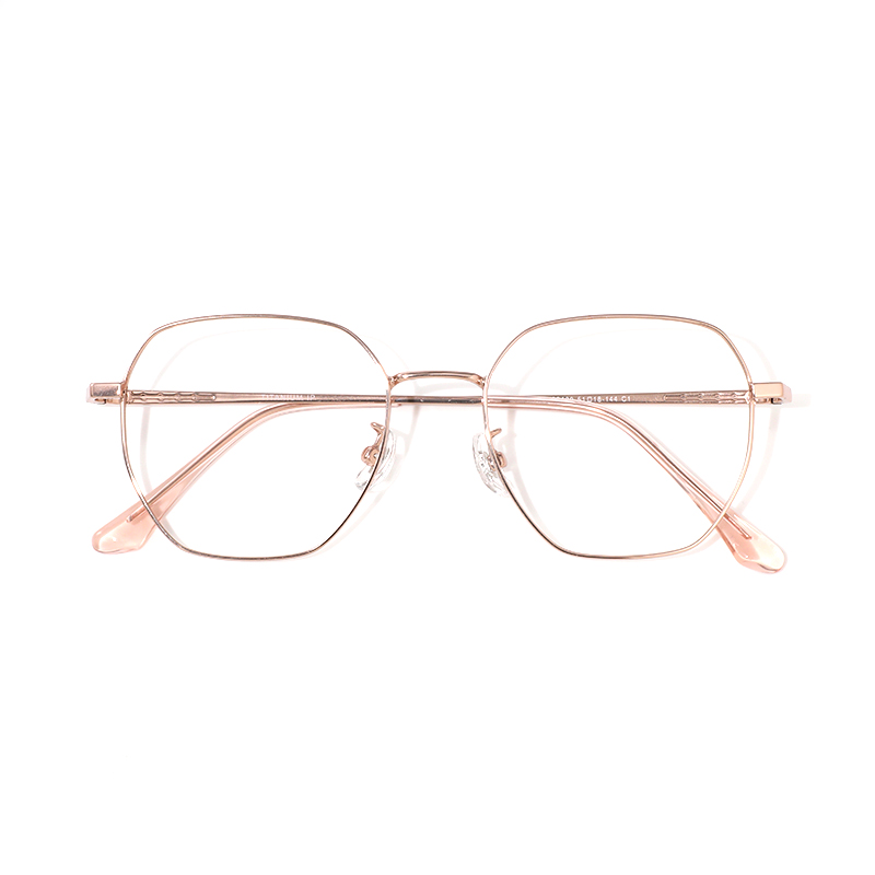

RUOYUN Титановая оправа для очков женская асимметричной формы, Rose Gold
