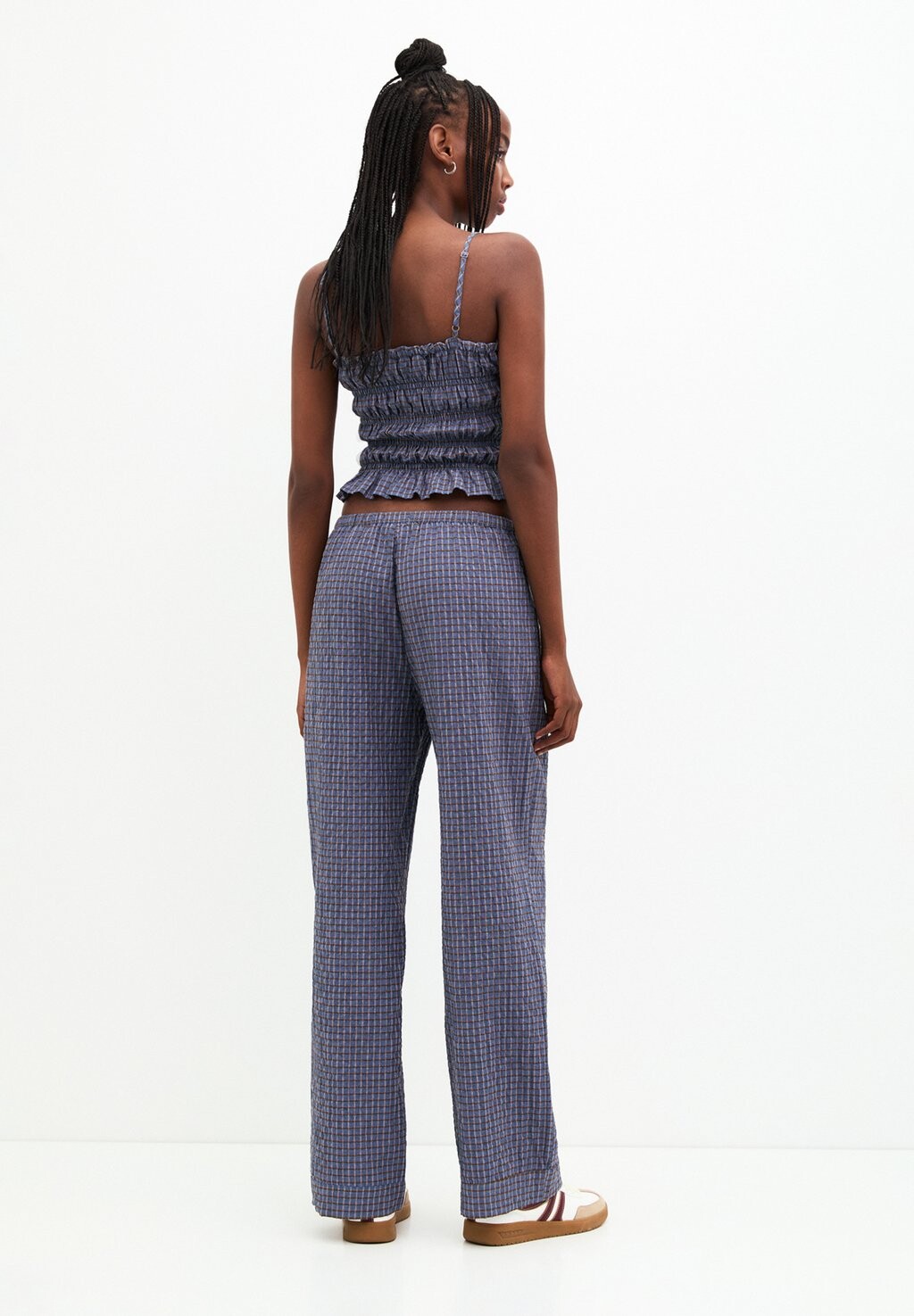 

Топ GATHERED CHECK PULL&BEAR, светло-голубой