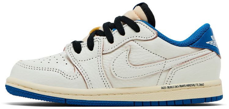 Кроссовки Fragment Design x Travis Scott x Air Jordan 1 Retro Low OG SP TD, кремовый — фото 3