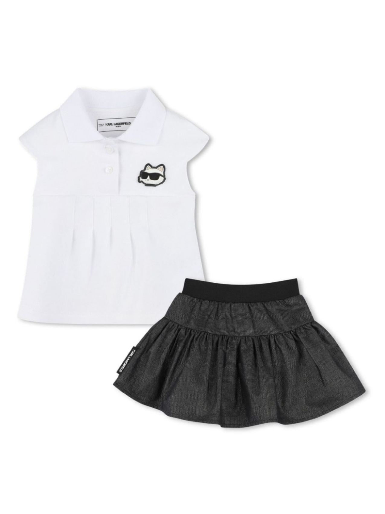 

Karl Lagerfeld Kids комплект из топа и юбки из органического хлопка, черный