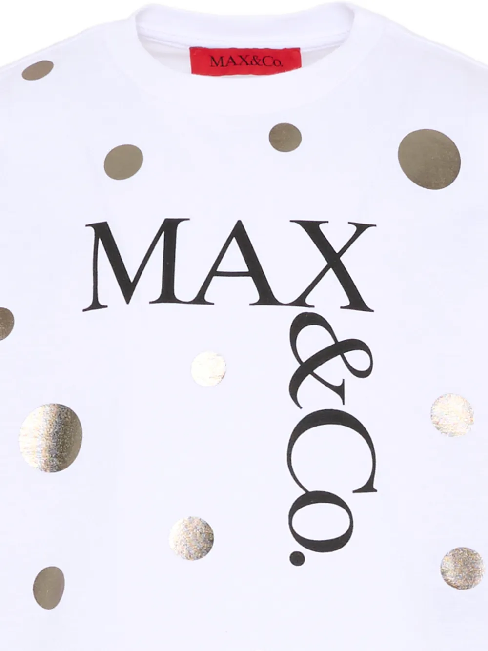Футболка в горошек с короткими рукавами Max&Co. Kids, белый — фото 3