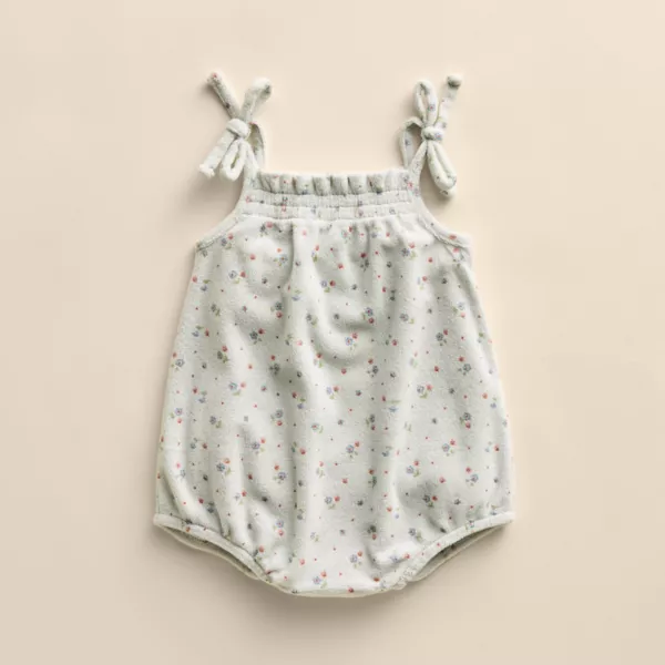 

Органический боди с буфами для девочки Little Co. By Lauren Conrad, цвет blue small flowers