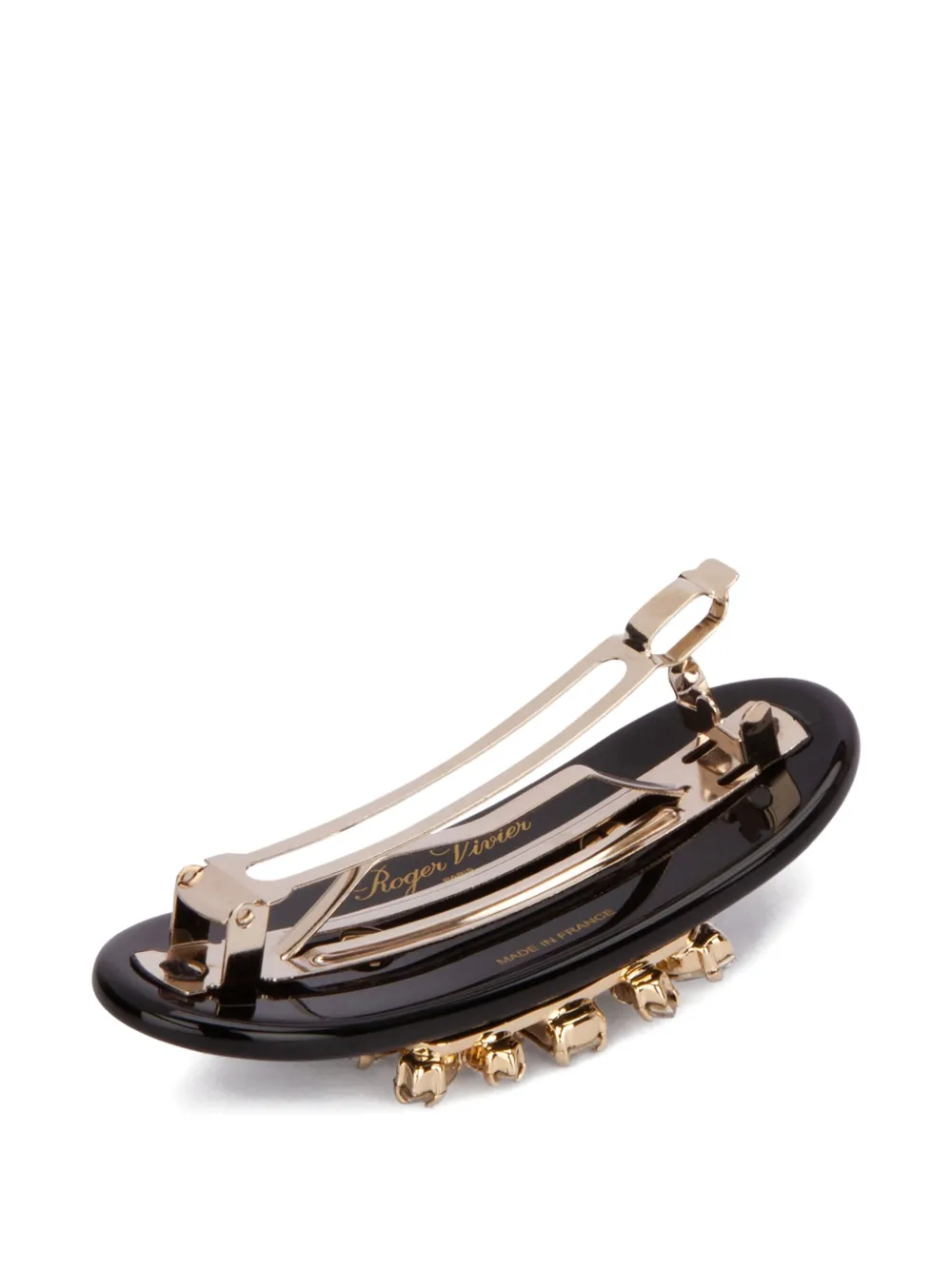 

Заколка для волос прямоугольной формы, украшенная кристаллами Roger Vivier, черный