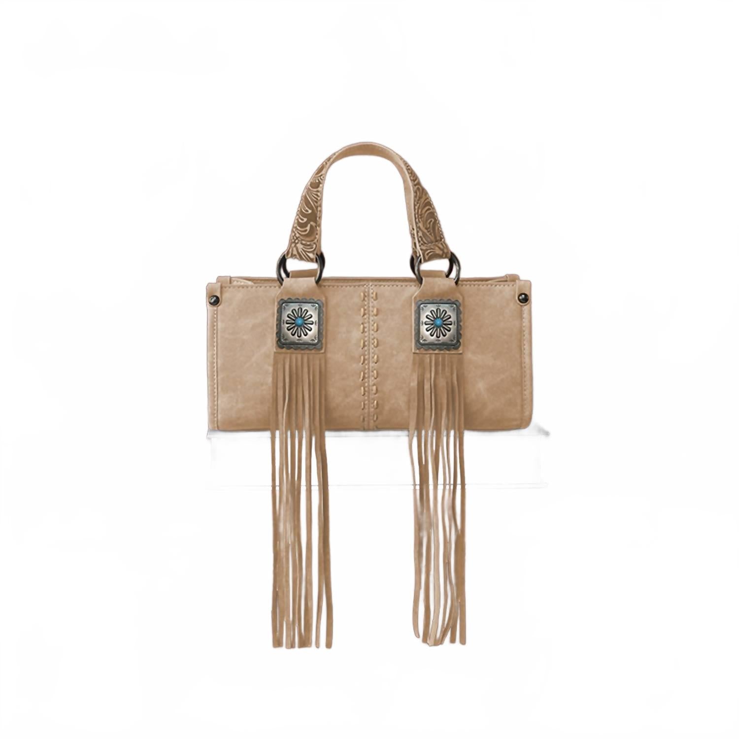 

Montana West Мини-сумка через плечо из коллекции Western Fringe Concho, бежевого цвета