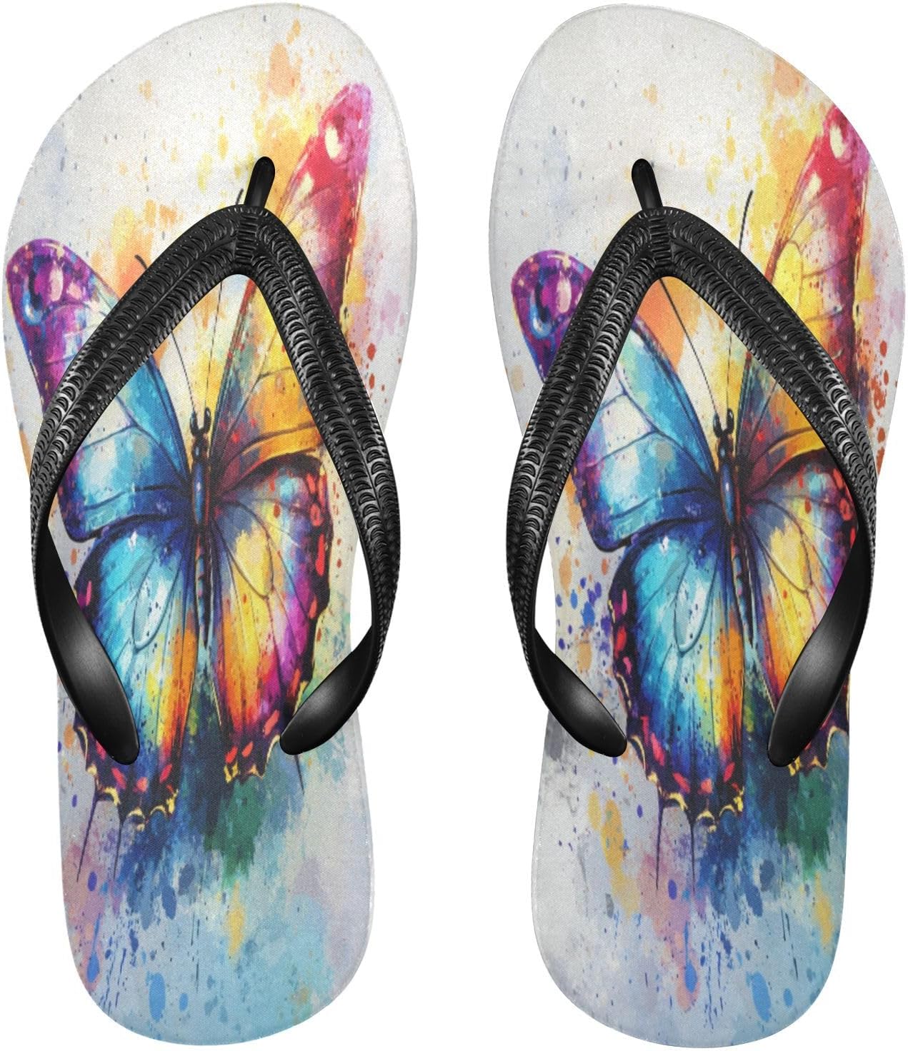 

Мужские летние шлепанцы на пляж с принтом бабочки-монарха, белые, резиновые, с подошвой против скольжения, для душа и ходьбы Sinestour