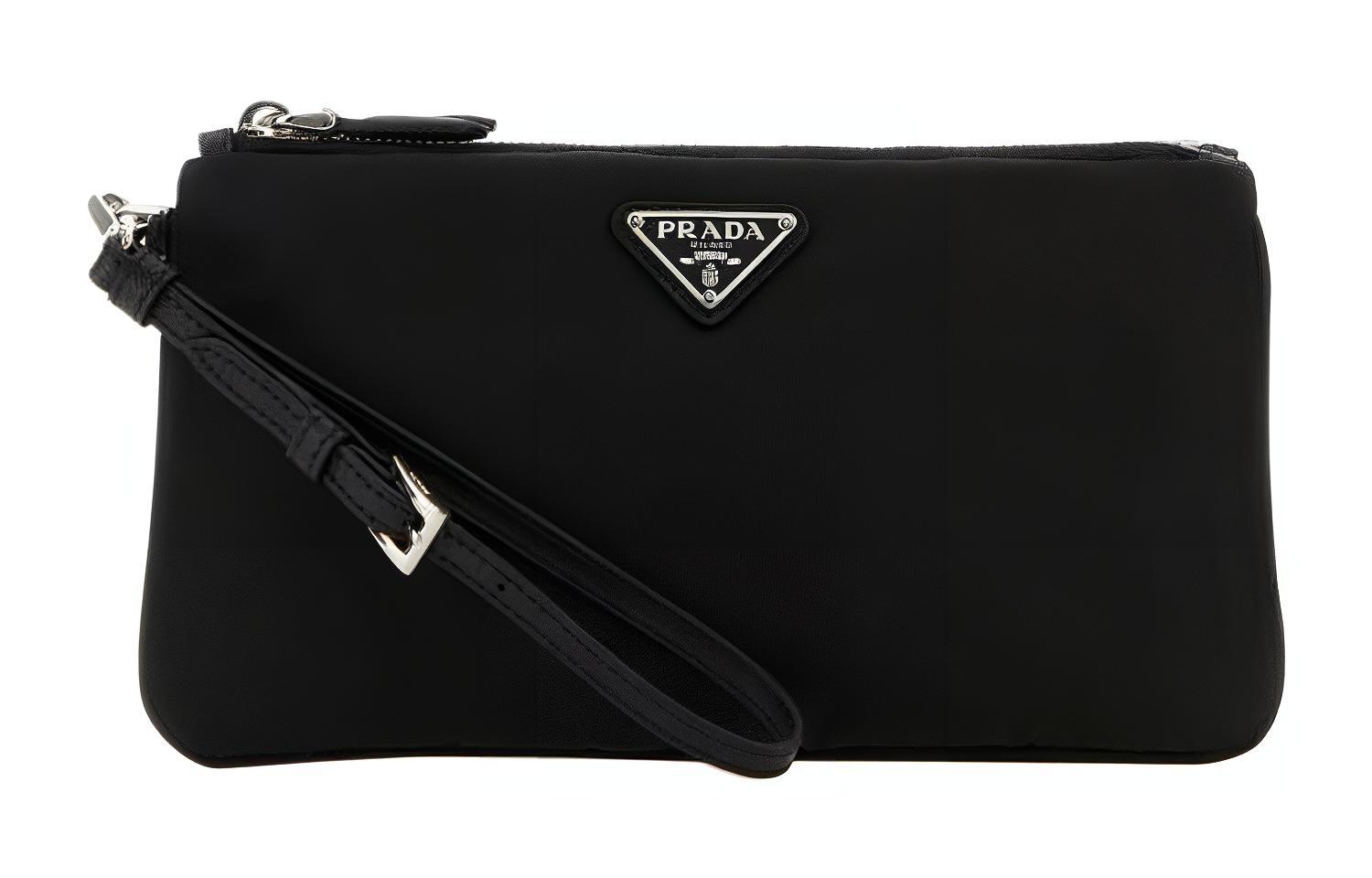 

PRADA Женский черный нейлоновый клатч Re-Nylon