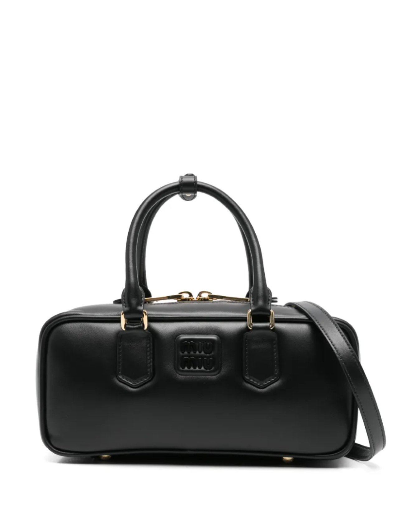 

Кожаная сумка-тоут Miu Miu, черный