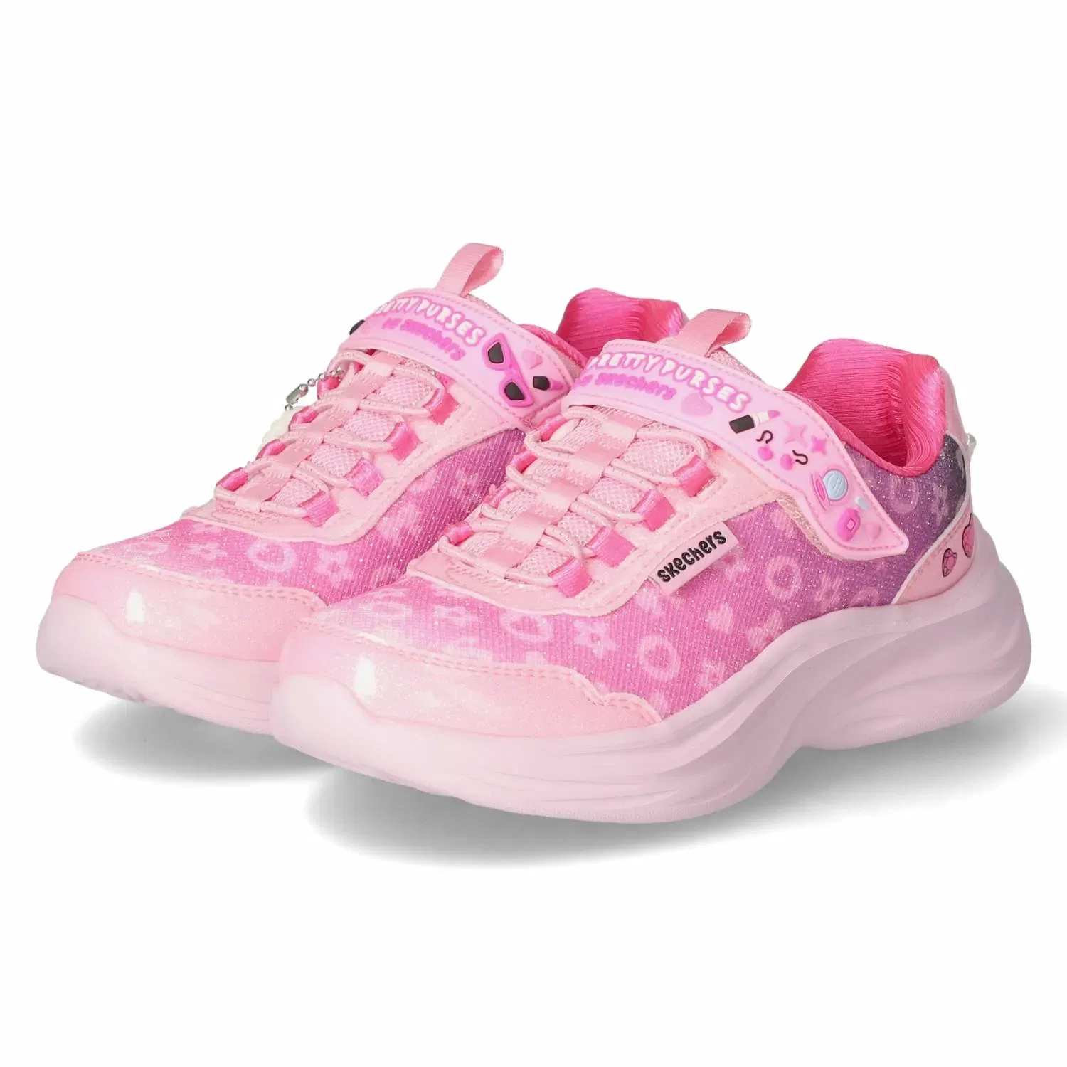 Кроссовки низкие с глиттером Skechers, розовый