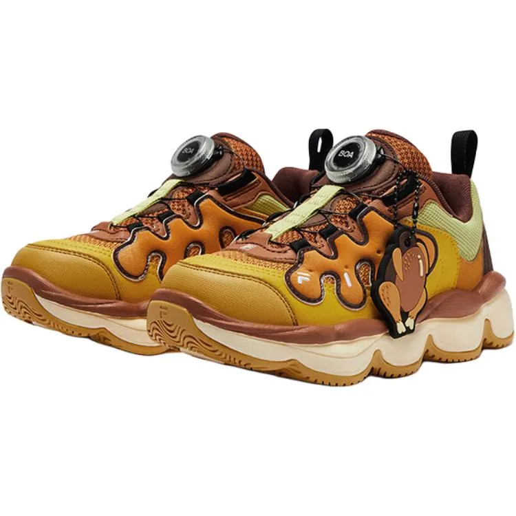 FILA KIDS BOA Slip Resistant Abrasion Resistant низкие детские баскетбольные кроссовки Brown Yellow для подростков — фото 4