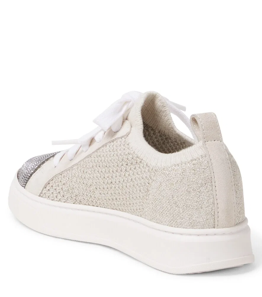 Вязаные кроссовки Monili Brunello Cucinelli Kids, бежевый — фото 2