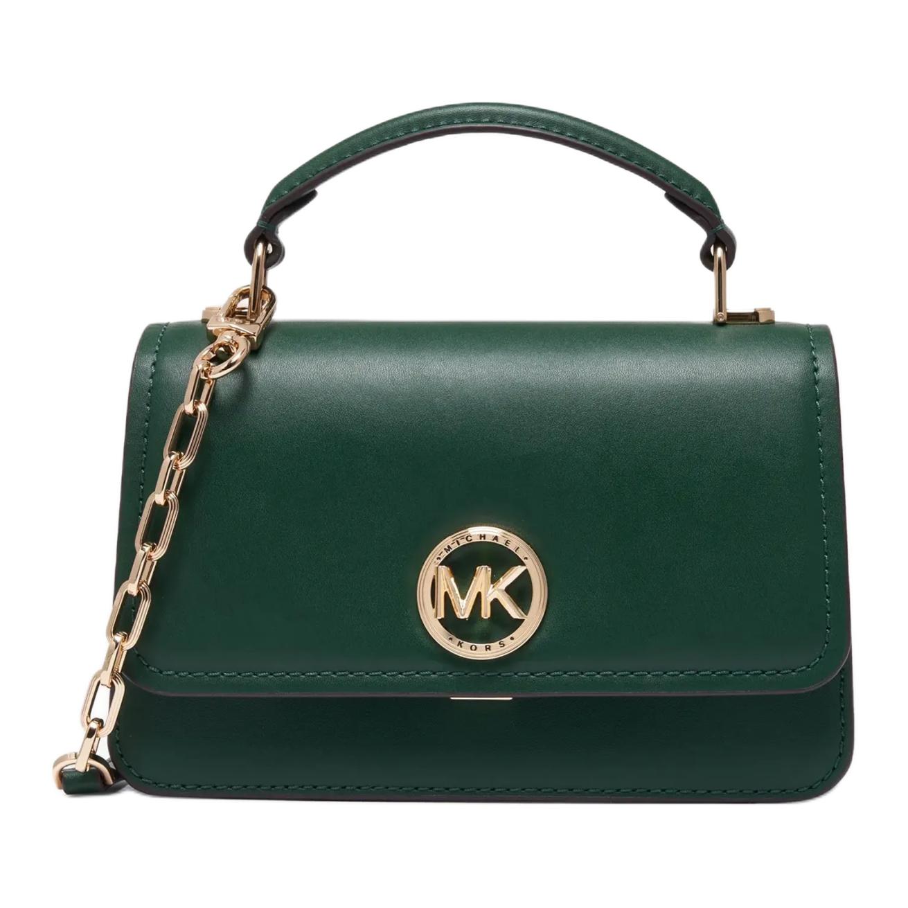 

MICHAEL KORS Зелёная женская сумка через плечо из спилка кожи Delancey