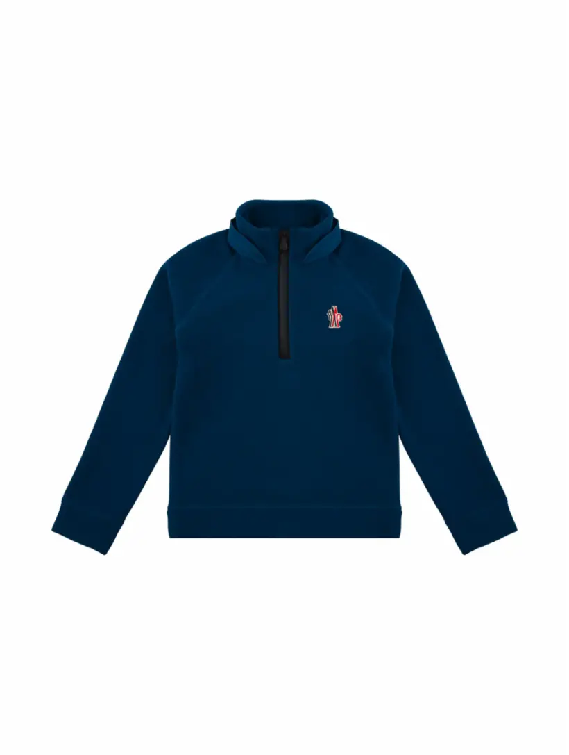 

Джемпер на молнии с логотипом Moncler, тёмно-синий
