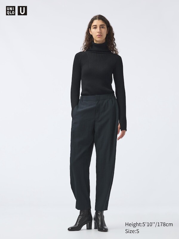 

Легкие брюки с драпировкой Uniqlo, черный