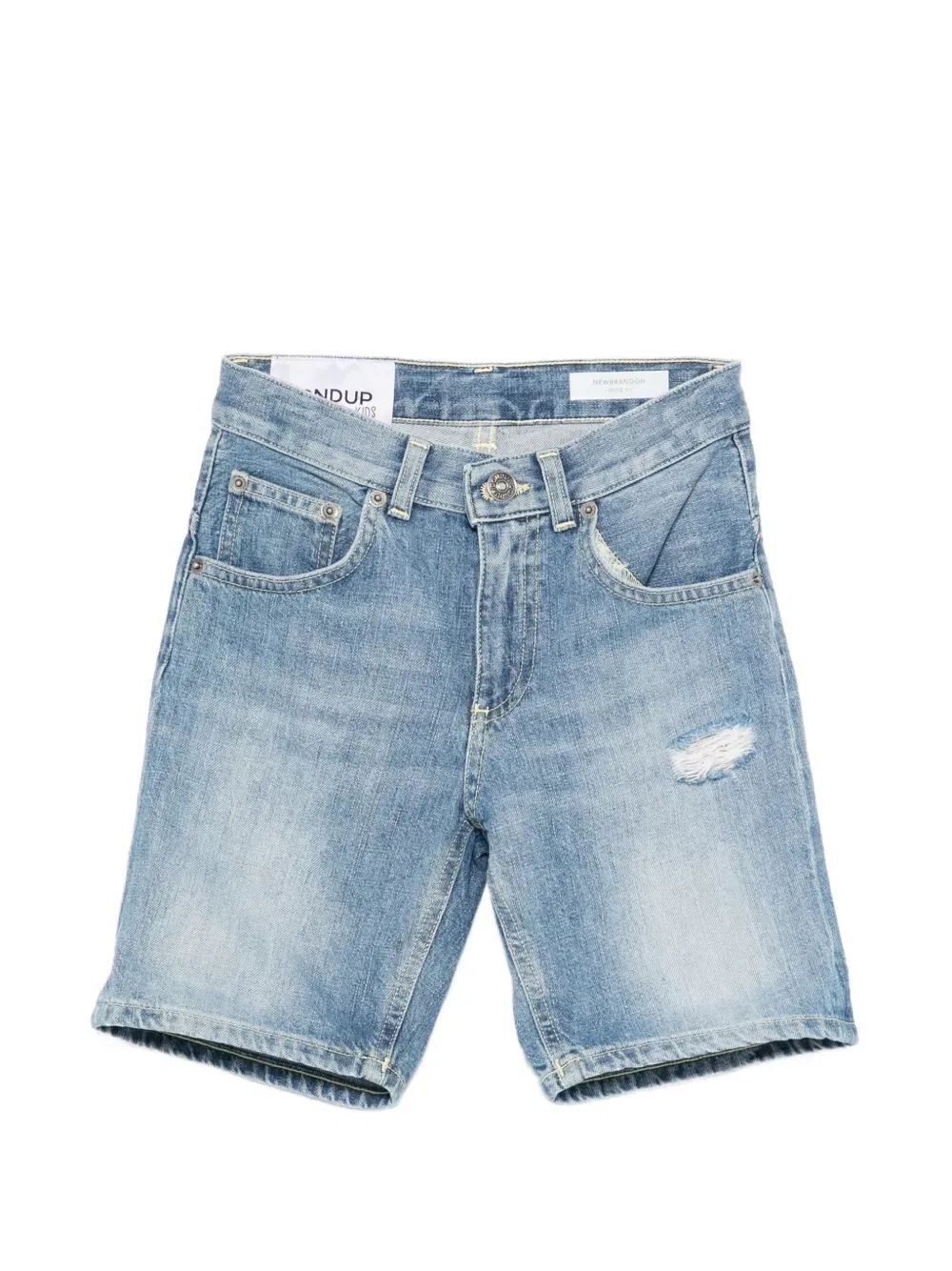 Джинсовые шорты Newbrandon с эффектом потертости Dondup Kids, синий