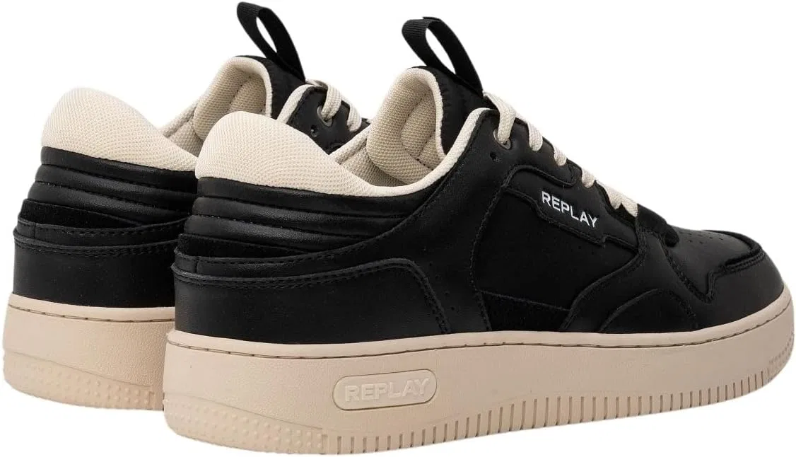 Кроссовки Replay Herren Sneaker aus Leder, 600 Black Off Wht — фото 2