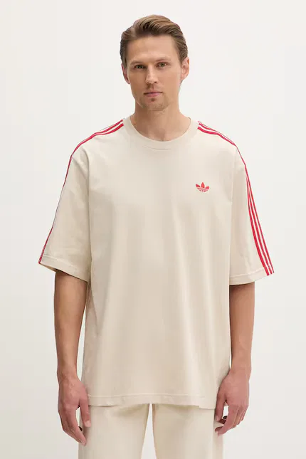 Футболка хлопковая Adidas Originals, бежевый
