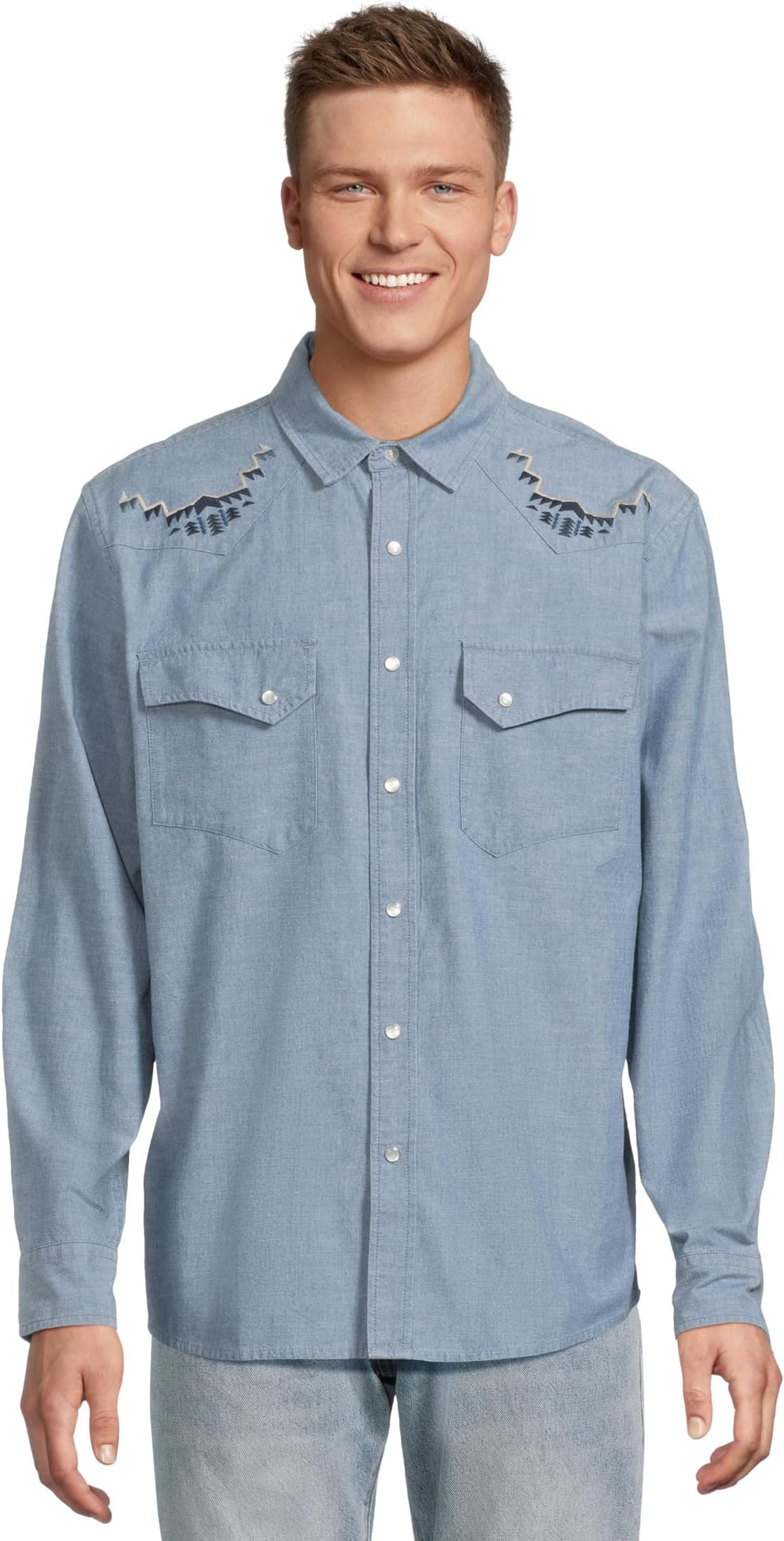 

Рубашка Pendleton Gambler Chambray Shirt, цвет Light Blue/Harding