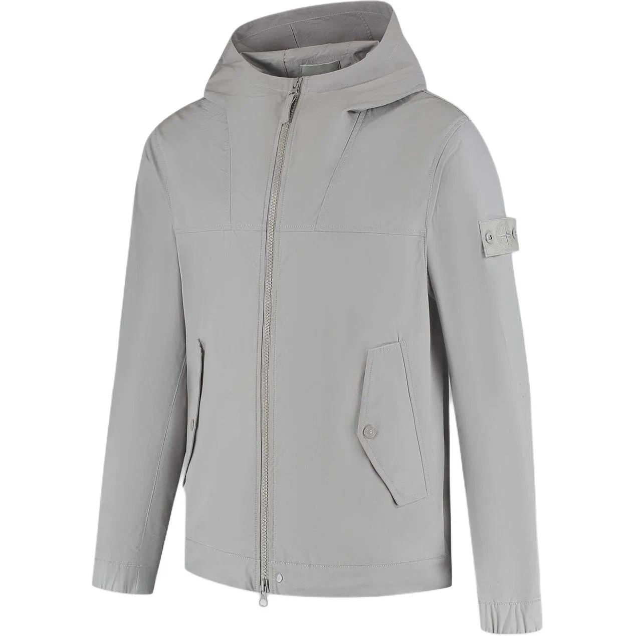 Куртка Logo Patch Zip-Up Stone Island серая — фото 4