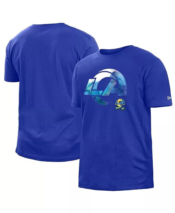 

Мужская синяя футболка Los Angeles Rams 2022 Sideline Ink Dye New Era