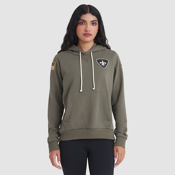 Женская оливковая толстовка New Orleans Saints 2025 Salute to Service Sideline Standard Issue Dri-FIT Nike