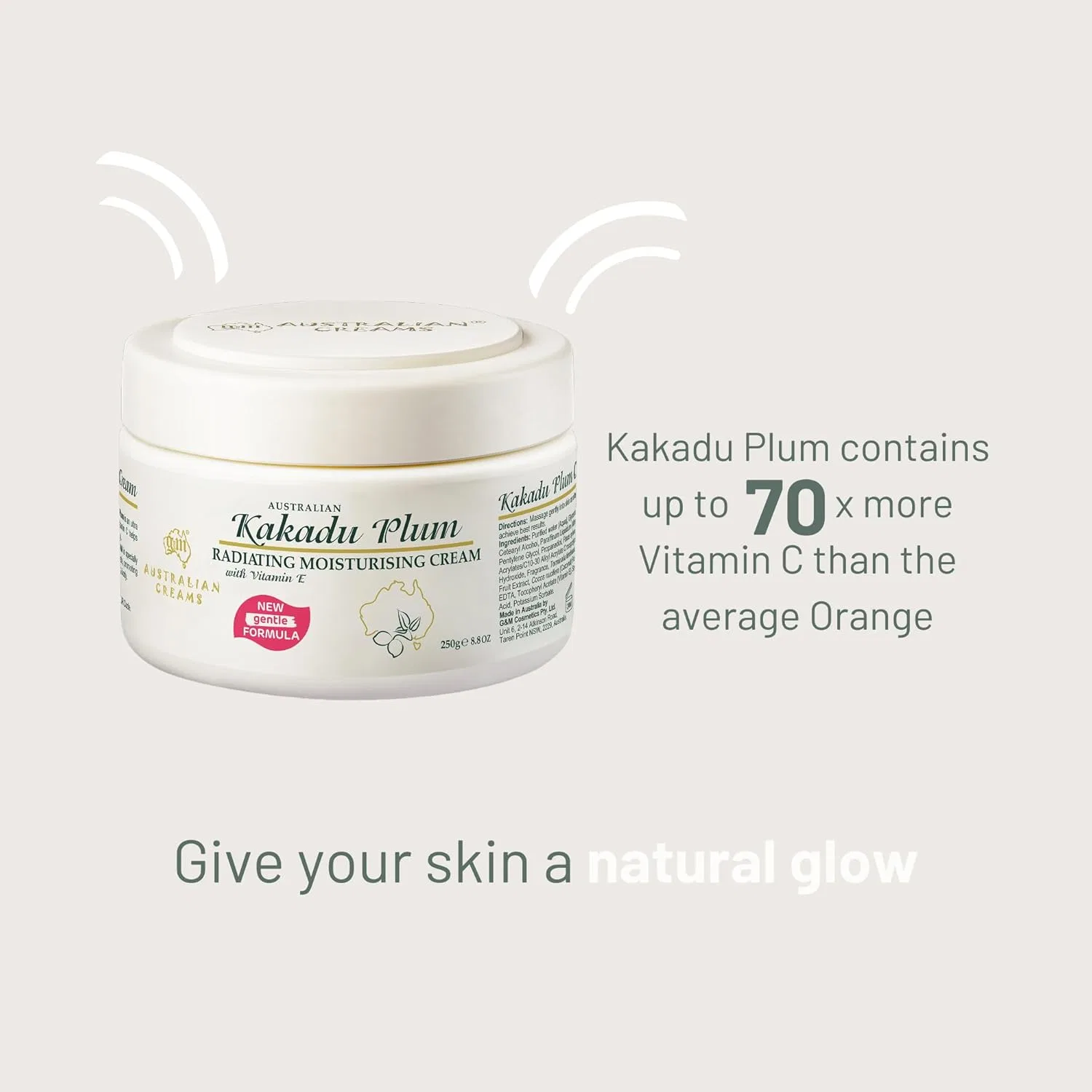 Увлажняющий крем с сливой какаду от Australian Creams, 250 г G And M Australian Creams — фото 4
