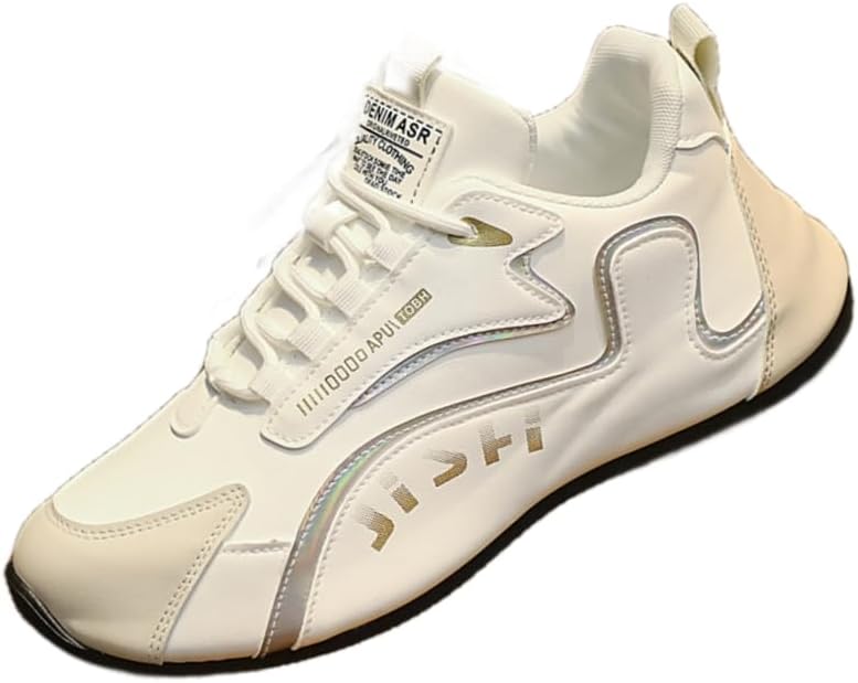 

Мужские дышащие низкие спортивные кроссовки на шнуровке, Прочная противоскользящая подошва, Модный дизайн для бега, тренировок и повседневной носки Hoalox, белый